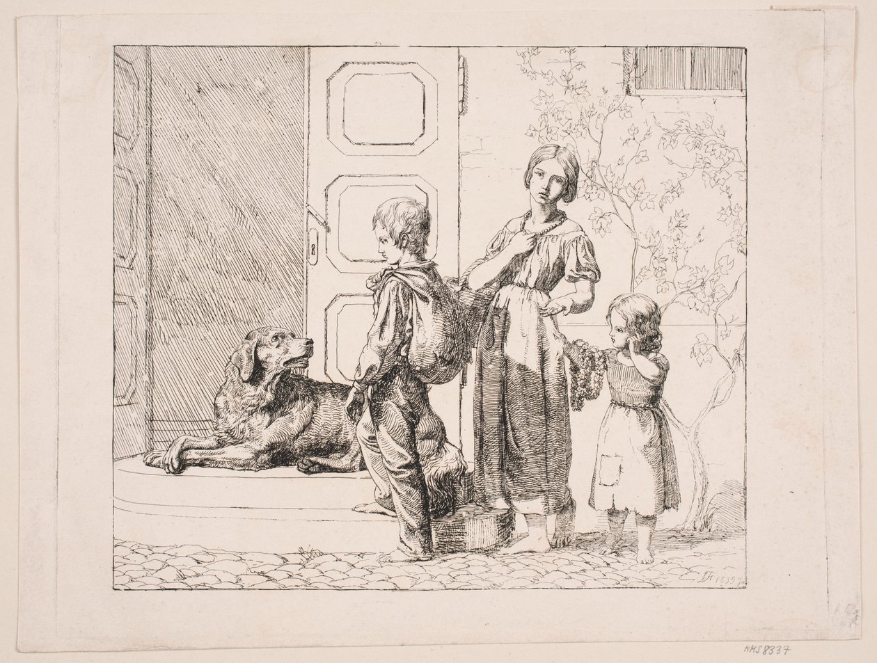 Tres niños mendigos de Lorenz Frølich