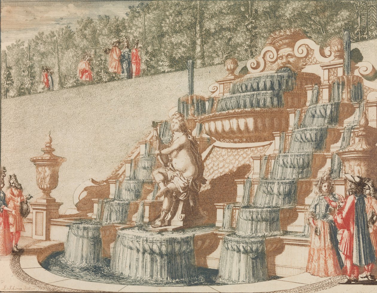 De Cascade van Galathea, aan de West-zyde van de Groote Tuin
