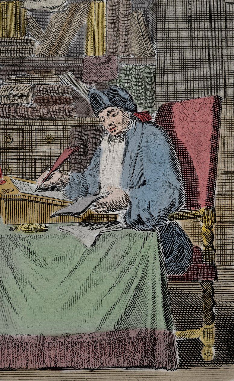 Retrato de Hércules Savinien Cyrano, llamado Cyrano de Bergerac, escritor francés de Lorenz Scherm