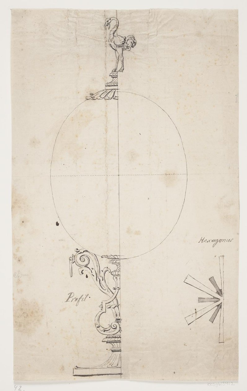 Opsats en forma de huevo de avestruz montado de Lorenz Spengler
