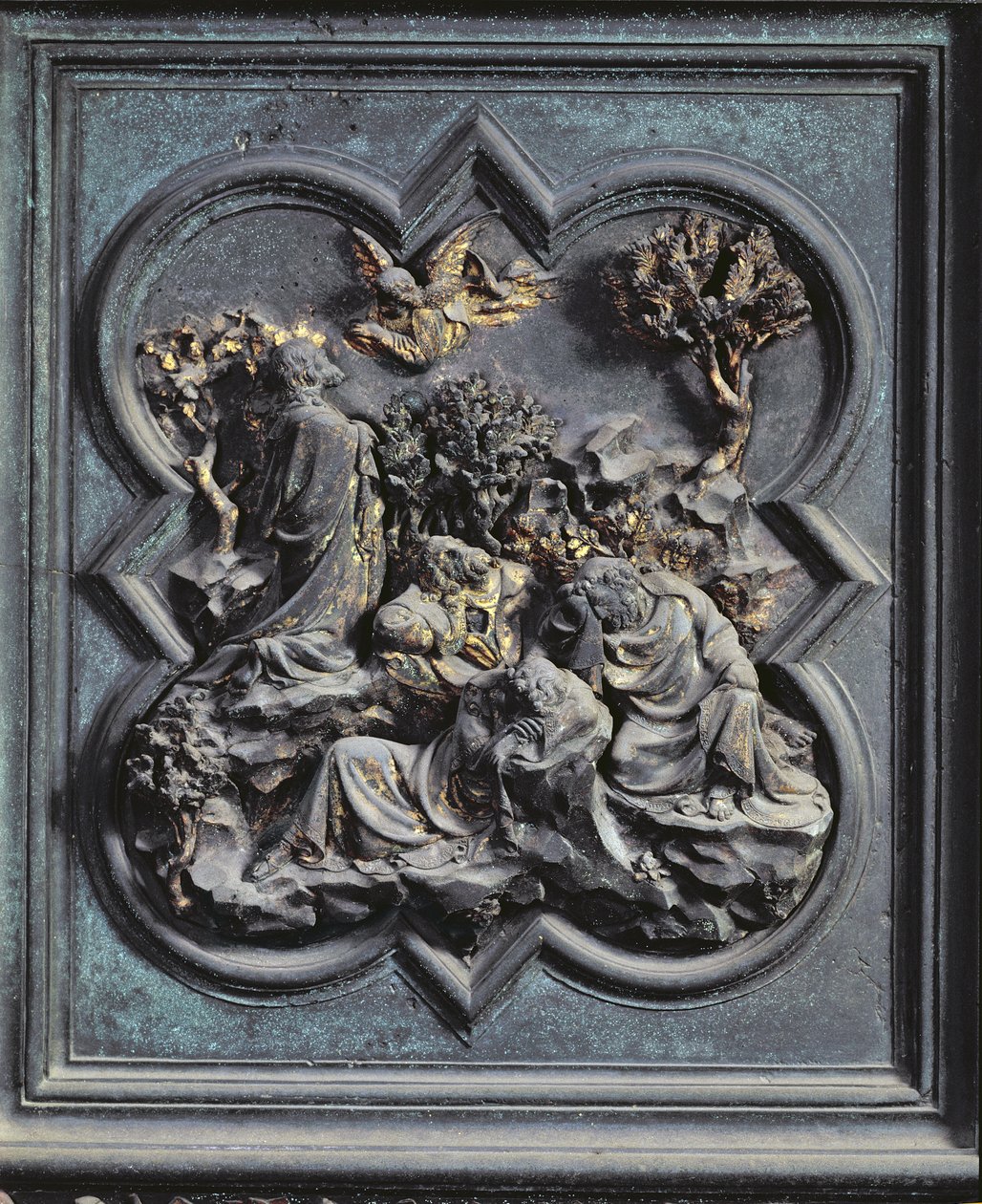 Agonía en el Jardín, decimotercer panel de las Puertas Norte del Baptisterio de San Giovanni, 1403-24 de Lorenzo Ghiberti