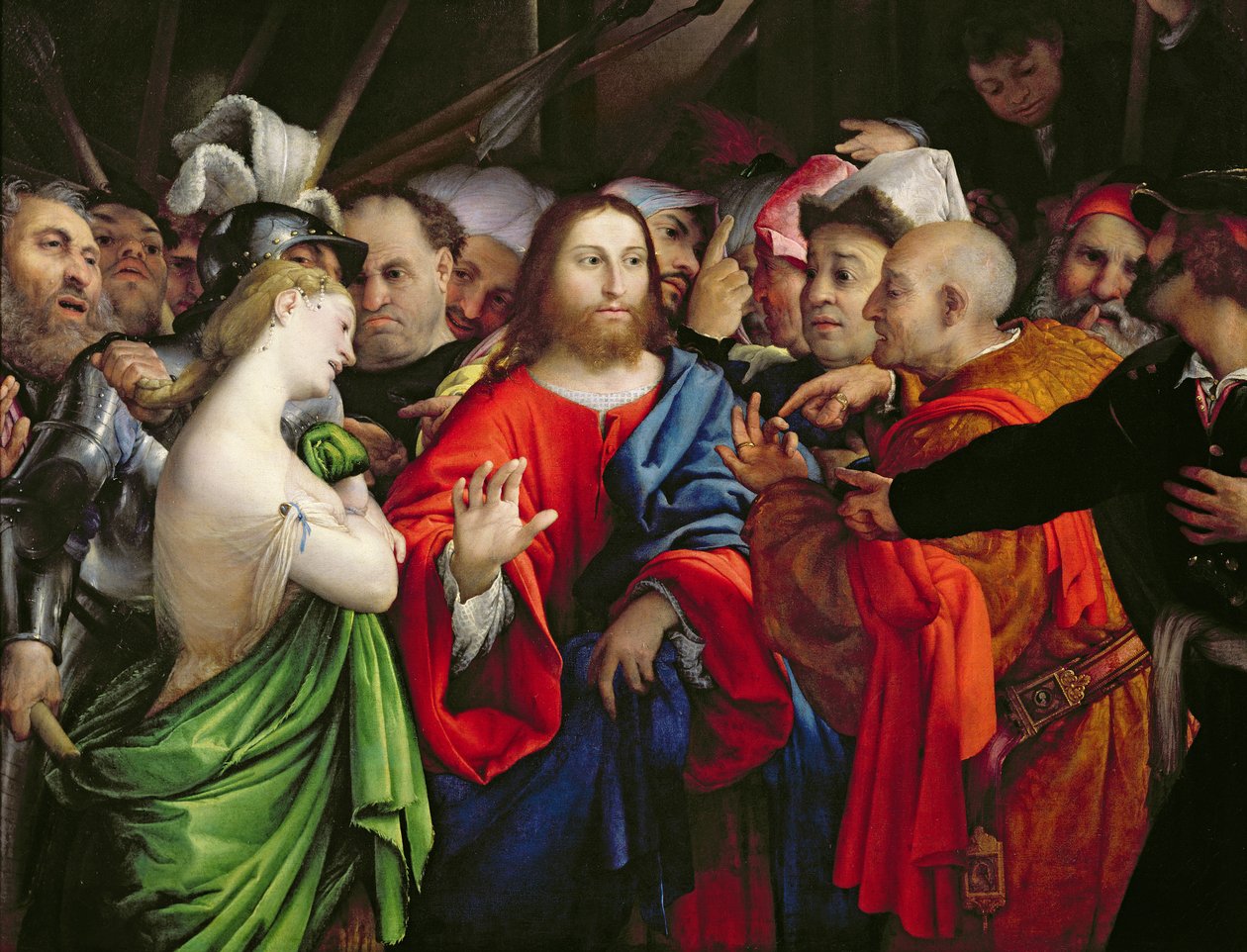Cristo y la Adúltera, c.1527-29 de Lorenzo Lotto