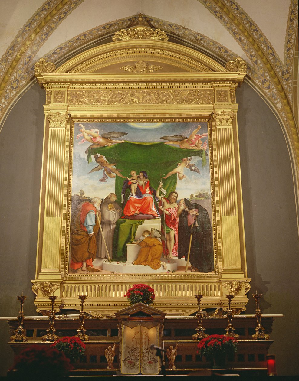La Virgen y el Niño entronizados con santos, 1521 de Lorenzo Lotto