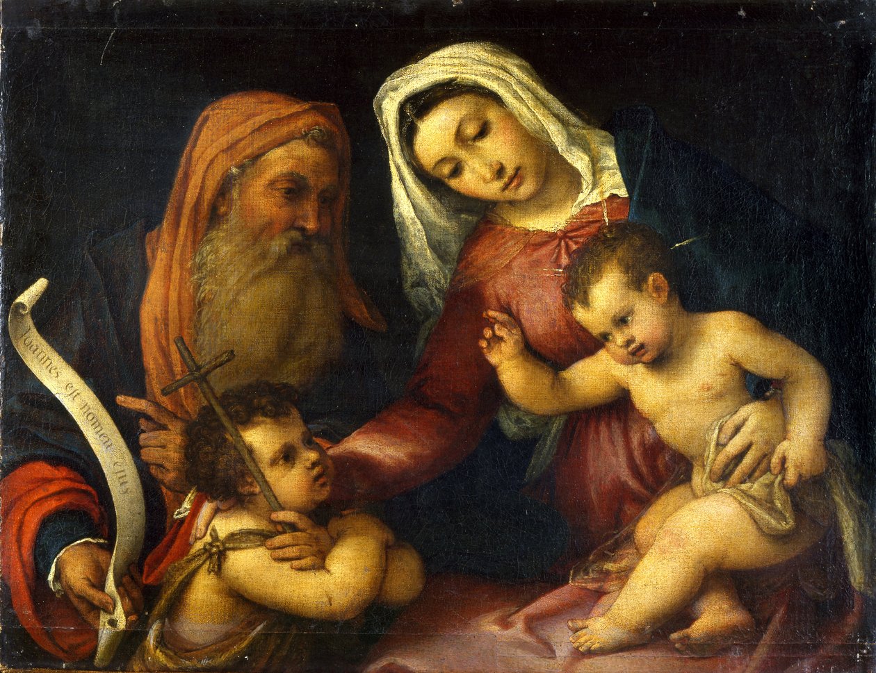 La Virgen y el Niño con los santos Zacarías y Juan Bautista de Lorenzo Lotto