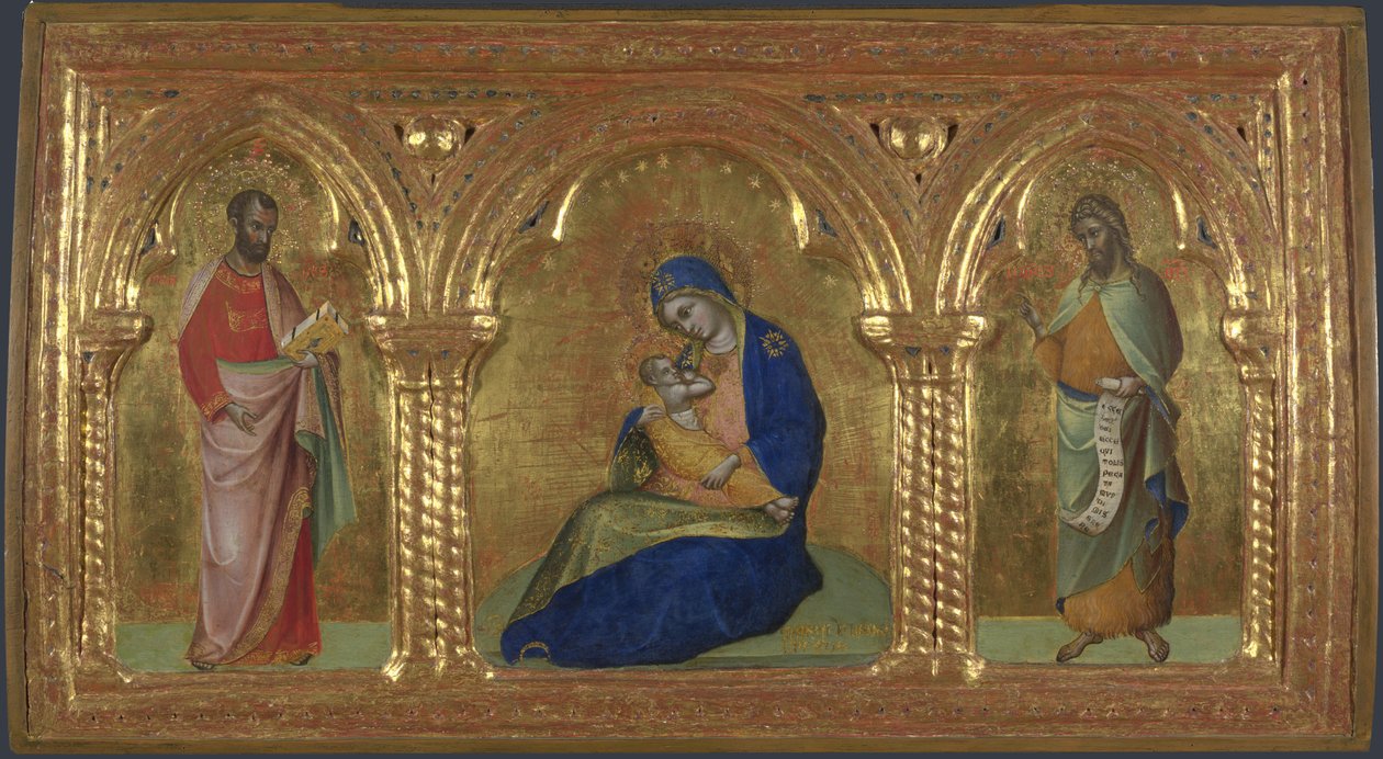 La Madonna de la Humildad con los santos Marcos y Juan de Lorenzo Veneziano