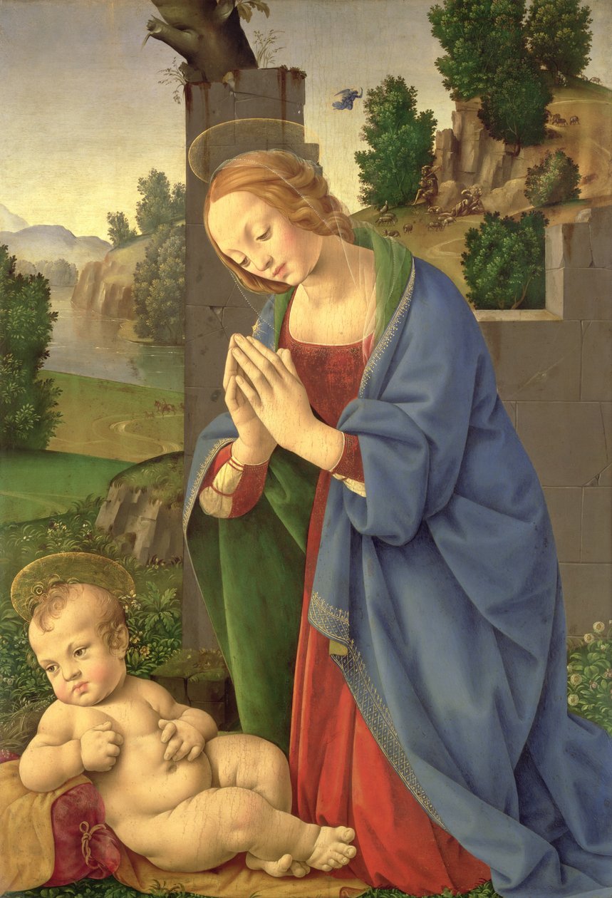 La Virgen adorando al Niño, 1490-1500 de Lorenzo di Credi