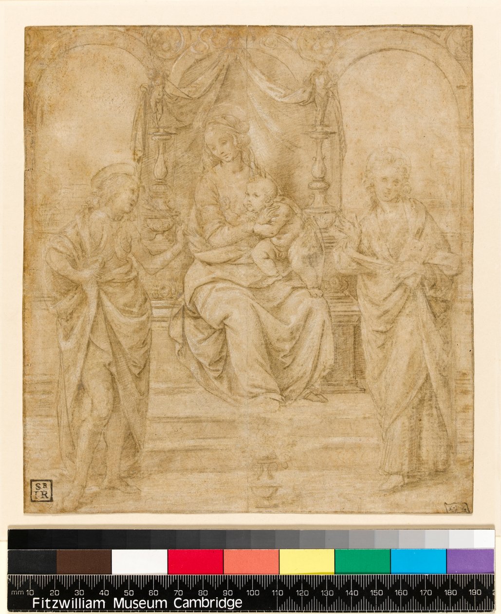 Virgen y Niño con SS. Juan Bautista y Sebastián: Estudio para el Altar de Dresde de Lorenzo di Credi