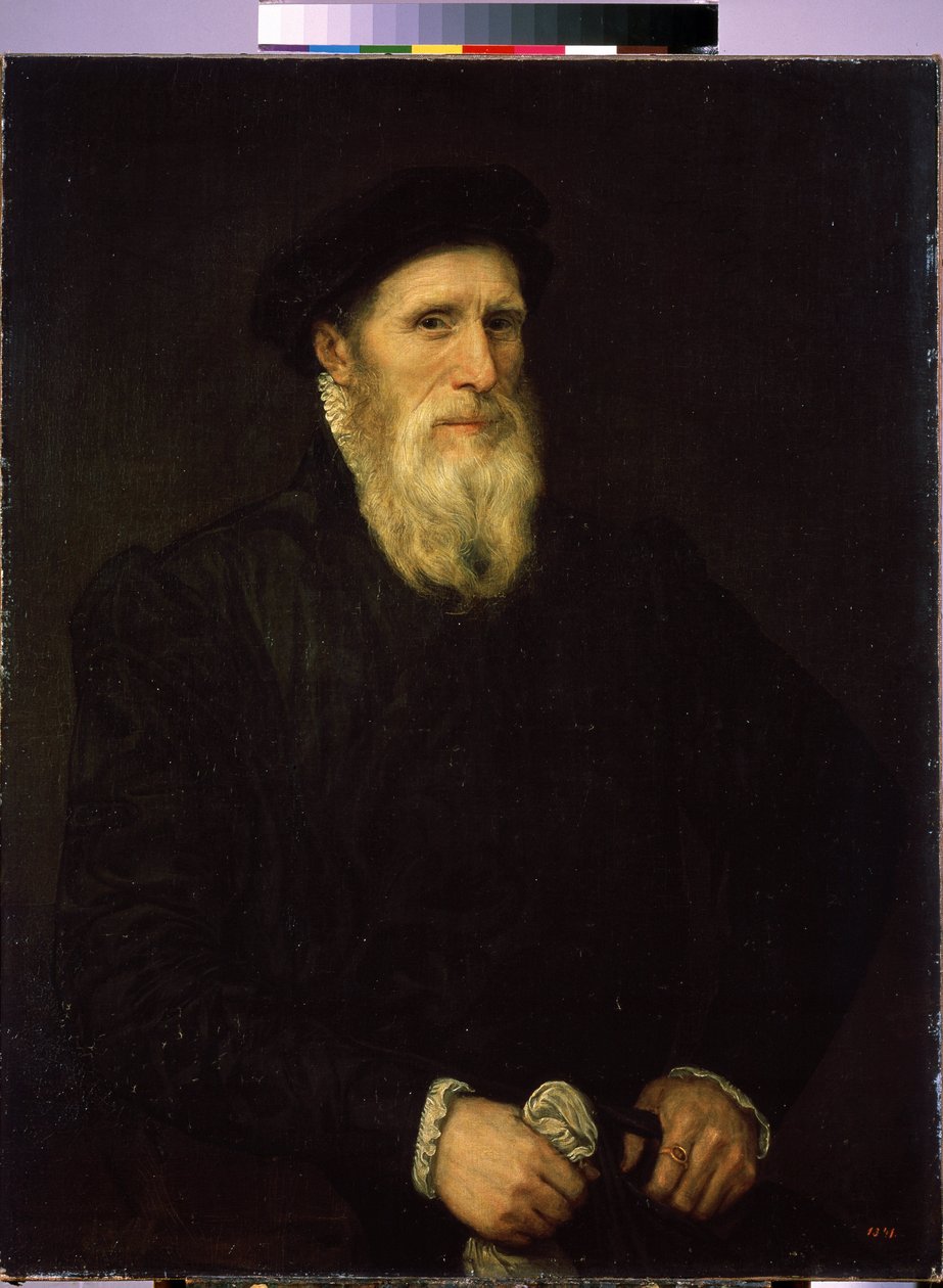 ""Retrato de un anciano"" (Retrato de un anciano) Pintura atribuida a Lorenzo Lotto (1480-1556) hacia 1550 Dim. 93x72 cm Museo del Hermitage de San Petersburgo de Lorenzo (attr. to) Lotto