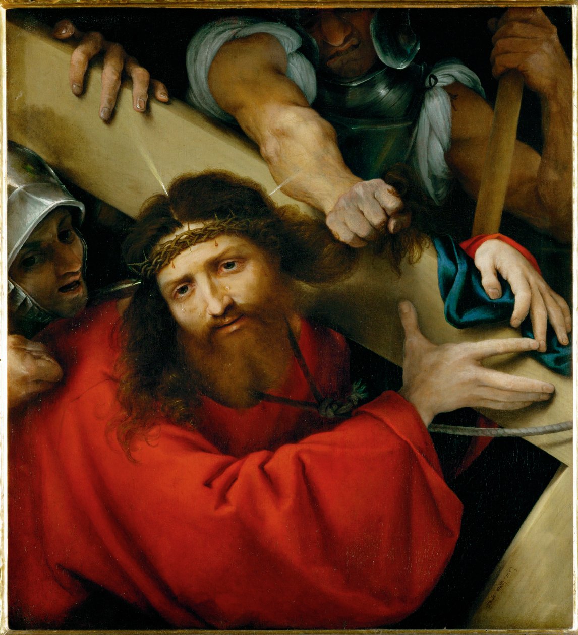 Cristo cargando la cruz ... de Lorenzo (workshop of) Lotto