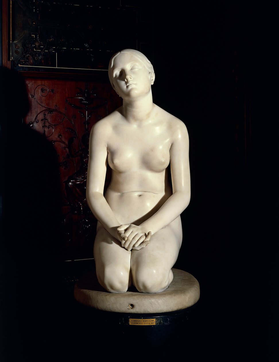 Confianza en Dios, estatua de mármol de Lorenzo Bartolini