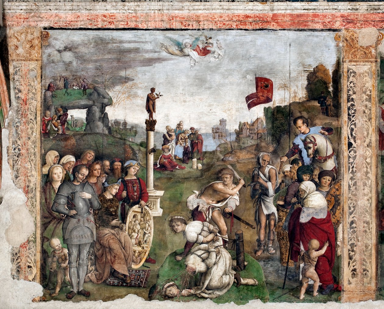 Vida de Santa Cecilia: Martirio de San Valeriano y Tiburcio de Lorenzo Costa