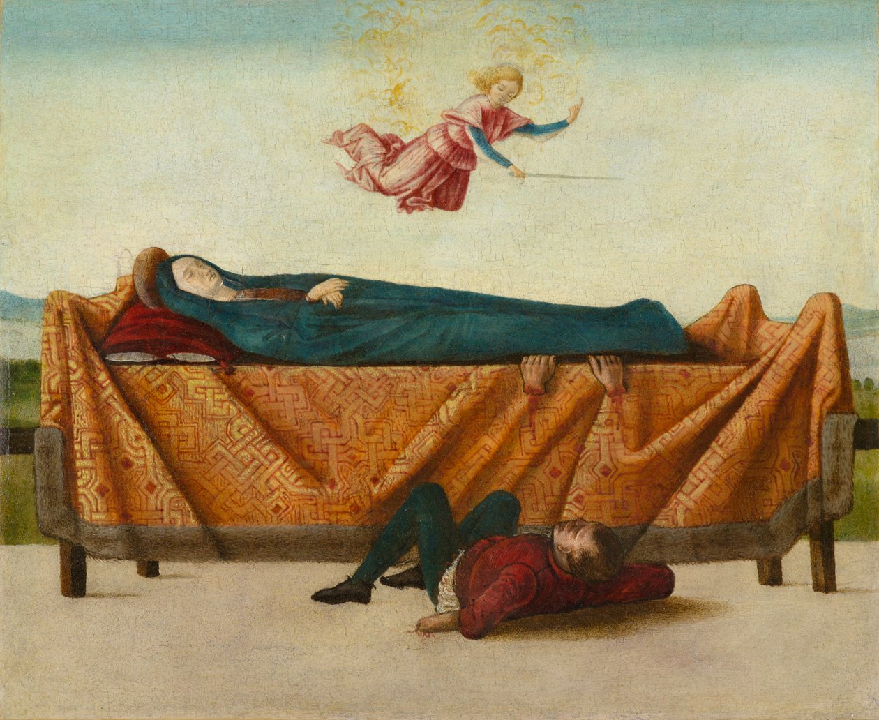El Milagro del Catafalco (panel B), circa 1500-1506 de Lorenzo Costa