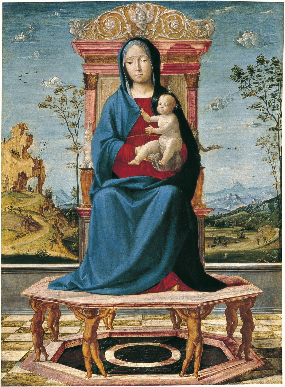 La Virgen y el Niño entronizados de Lorenzo Costa