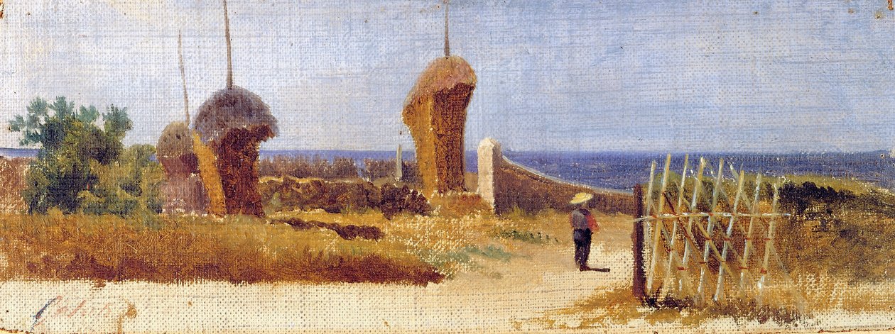 Castiglioncello, c.1862-63 (óleo sobre lienzo y cartón) de Lorenzo Gelati