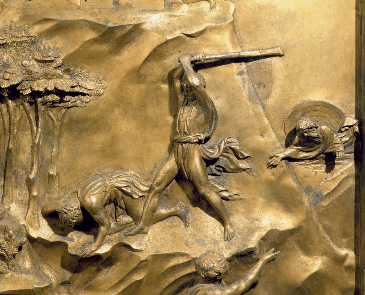 La historia de Caín y Abel, detalle del asesinato de Abel (post restauración) de Lorenzo Ghiberti