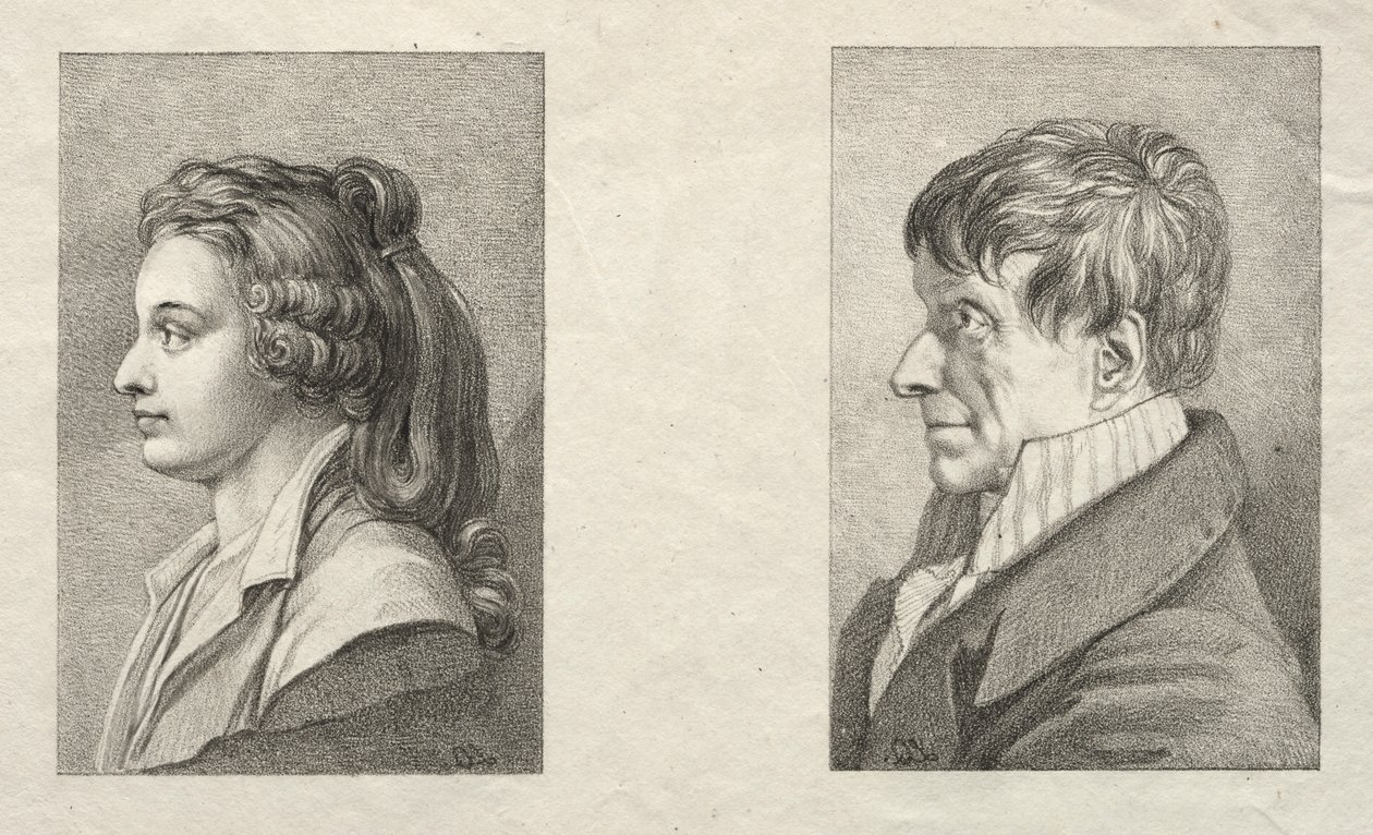 Retrato de perfil de una mujer y un hombre de Lorenzo II Quaglio