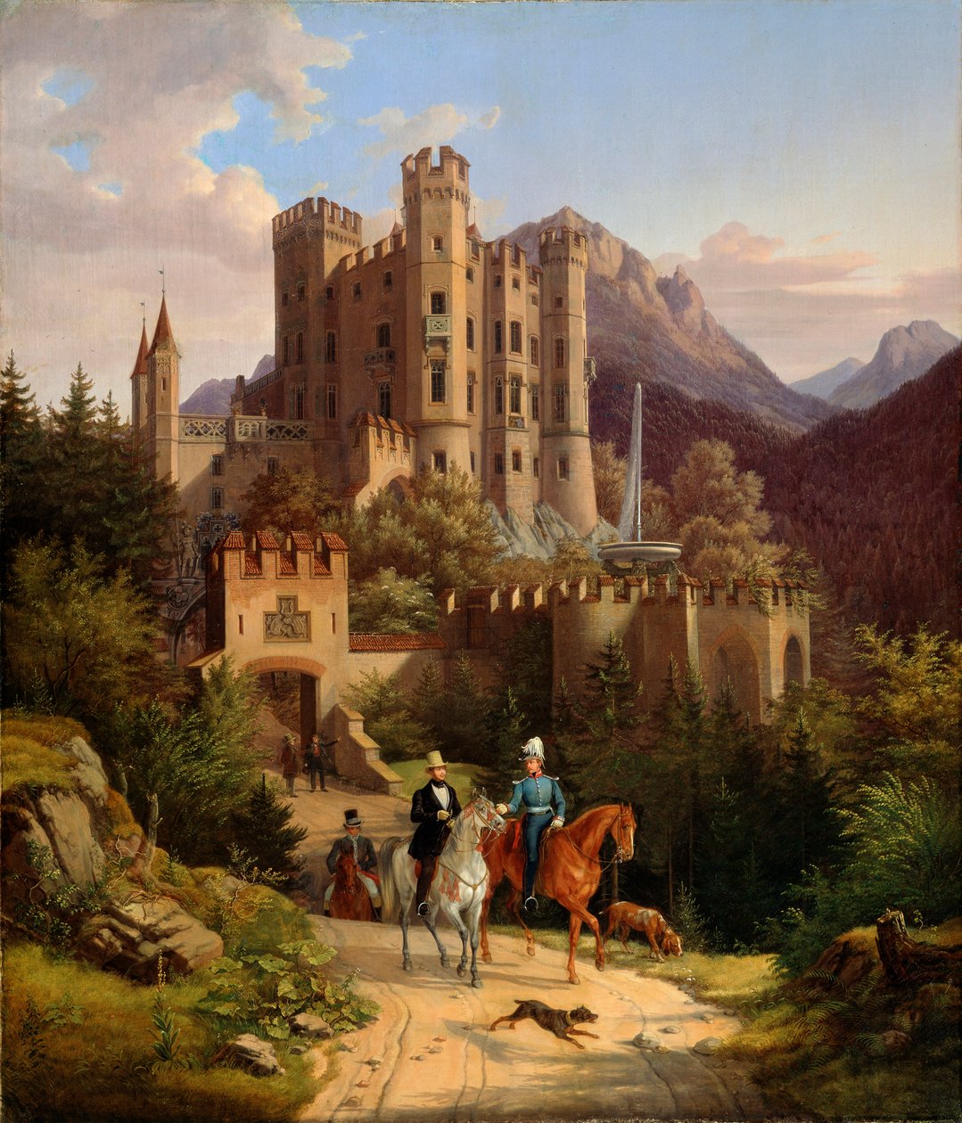 El príncipe heredero Maximiliano cabalgando en Hohenschwangau, 1838-1839 de Lorenzo II Quaglio