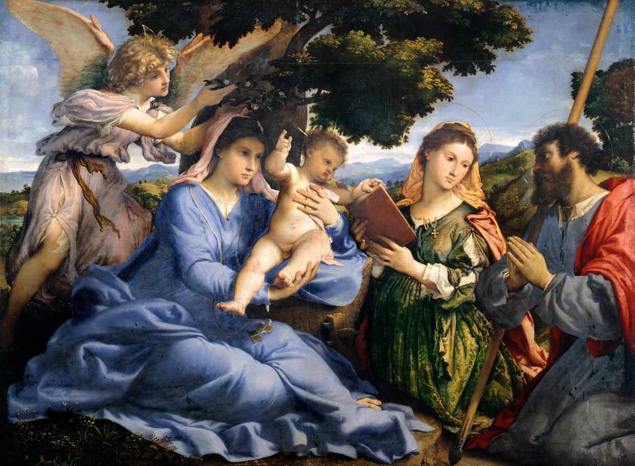 Madonna y el Niño entre Santa Catalina de Alejandría y Santo Tomás de Lorenzo Lotto