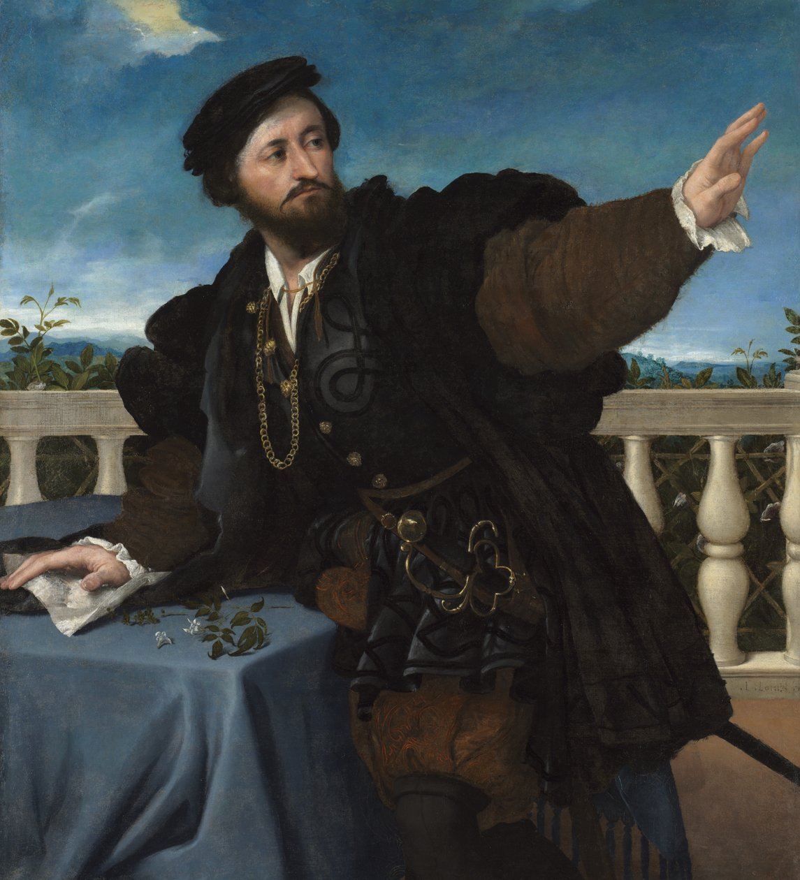 Retrato de un hombre, posiblemente Girolamo Rosati de Lorenzo Lotto