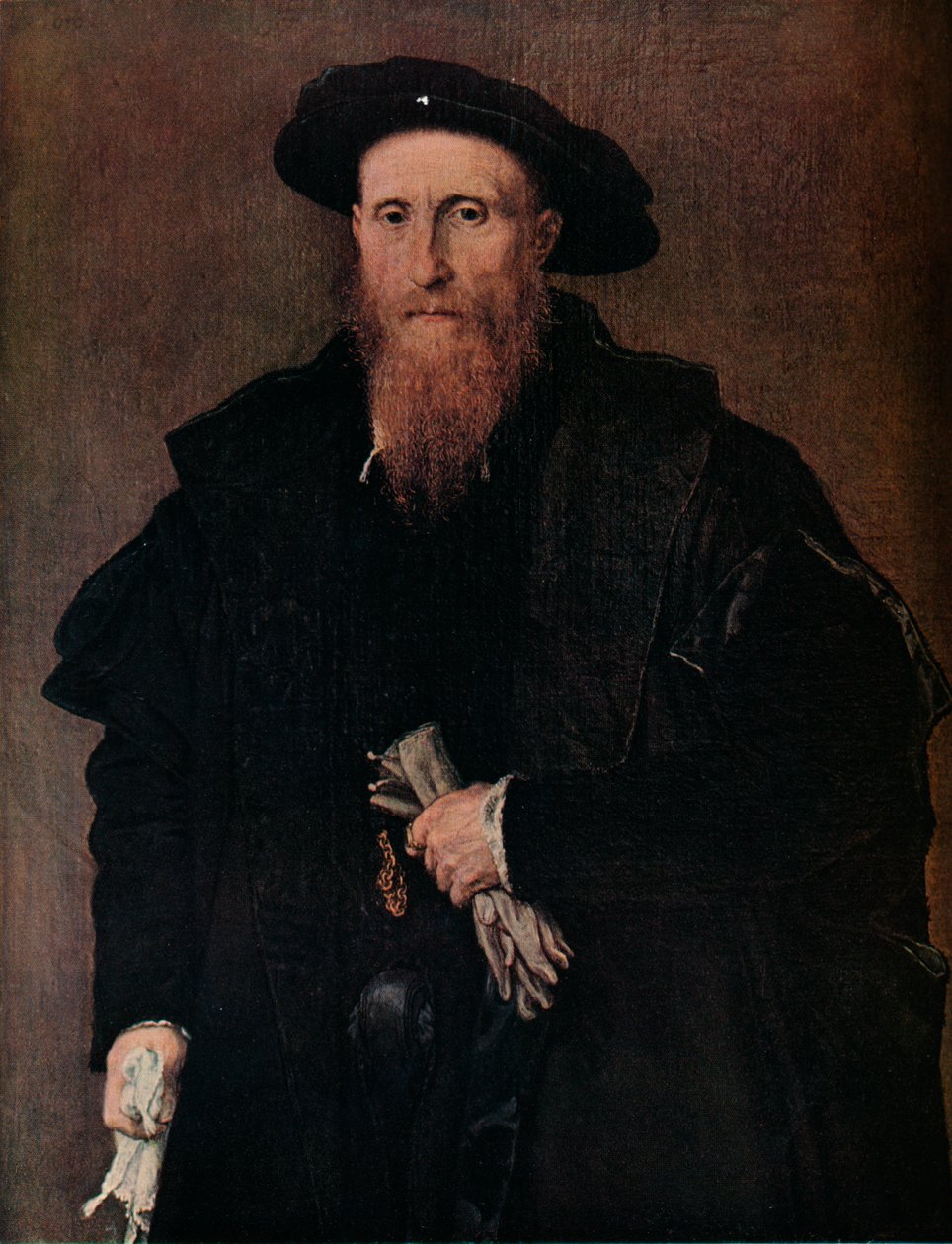 Retrato de un caballero con guantes, c. 1543 de Lorenzo Lotto