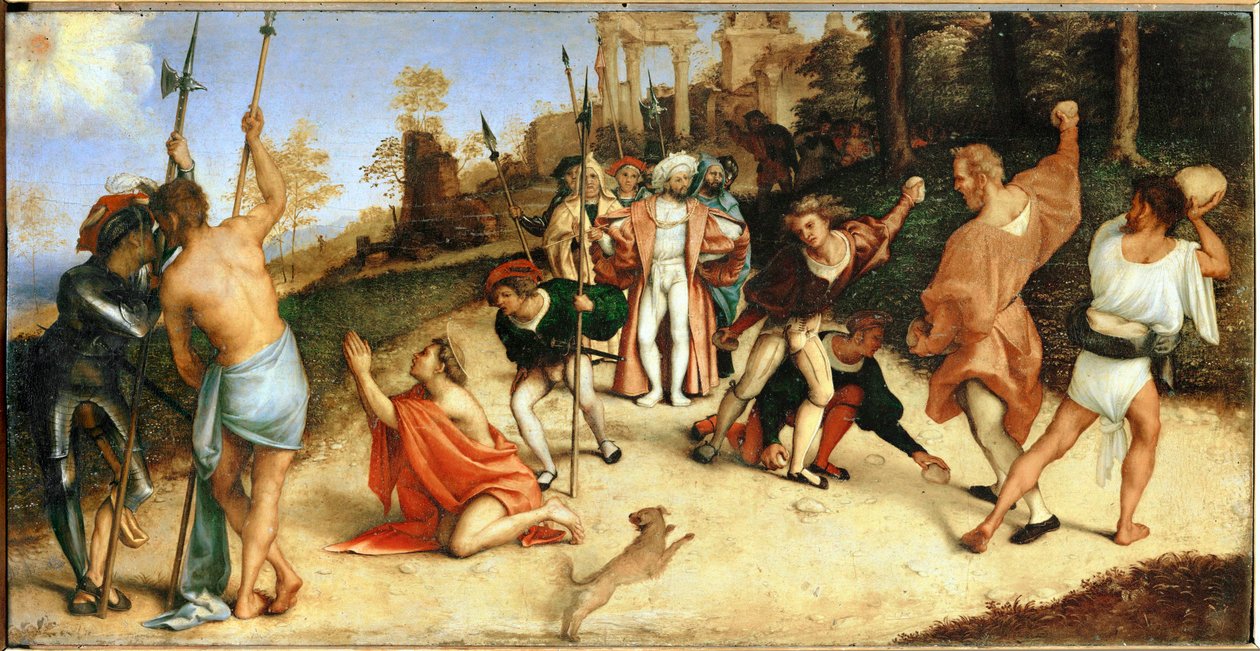 La lapidación de San Esteban (pintura) de Lorenzo Lotto