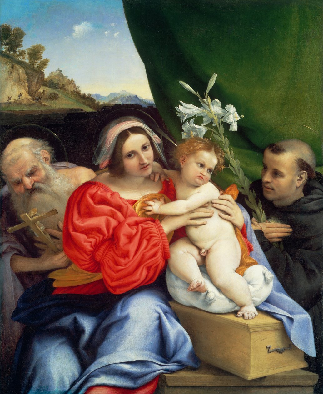 Virgen con el Niño y los santos Jerónimo y Nicolás de Tolentino de Lorenzo Lotto