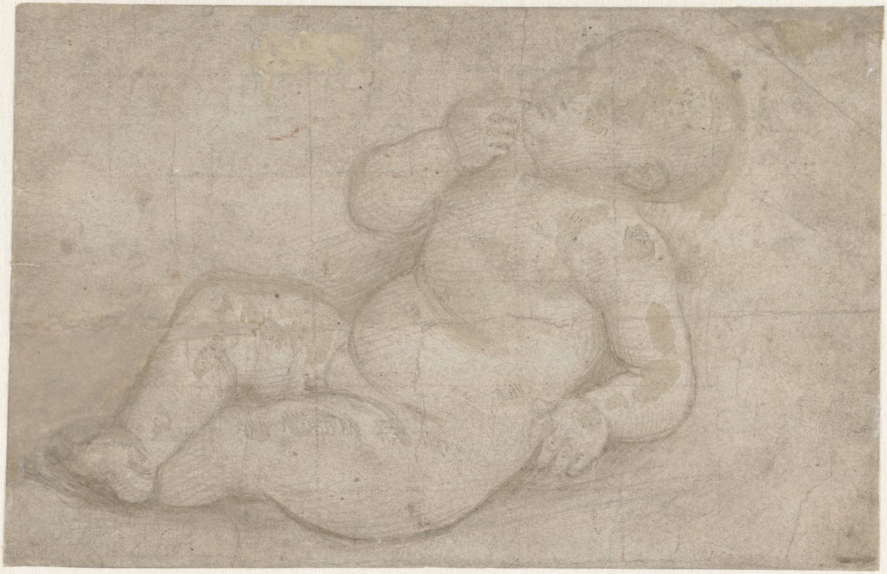 Estudio para un niño Jesús reclinado de Lorenzo di Credi (attributed to)