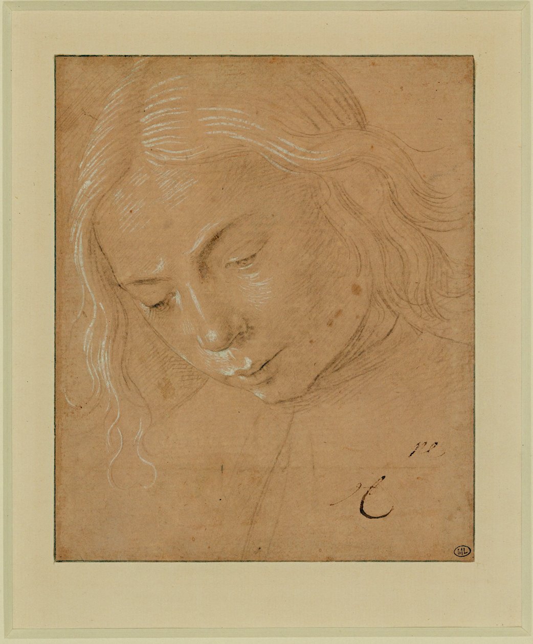 Retrato de un joven, de tres cuartos, inclinado hacia delante ... de Lorenzo di Credi