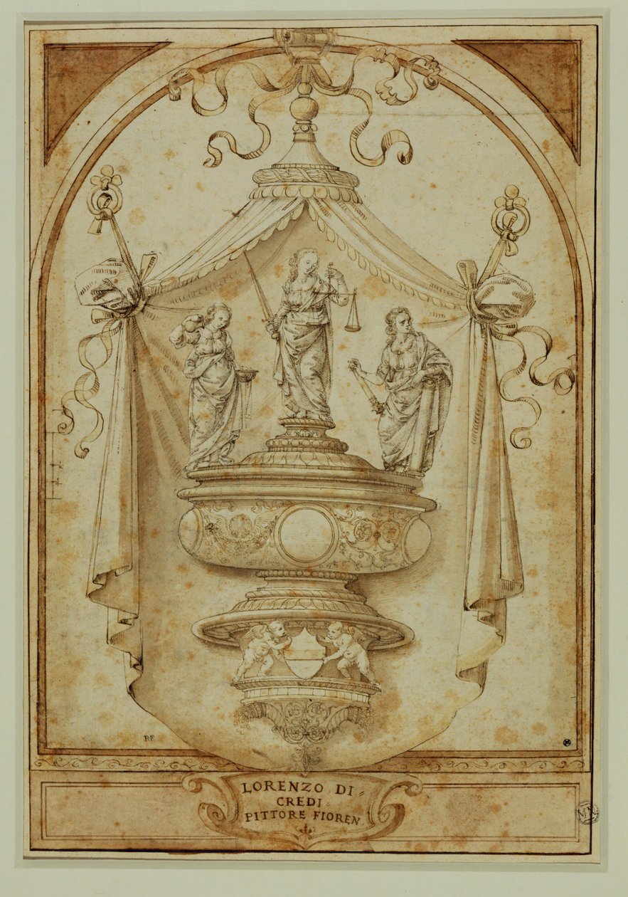 Estudio para un monumento funerario ... de Lorenzo di Credi