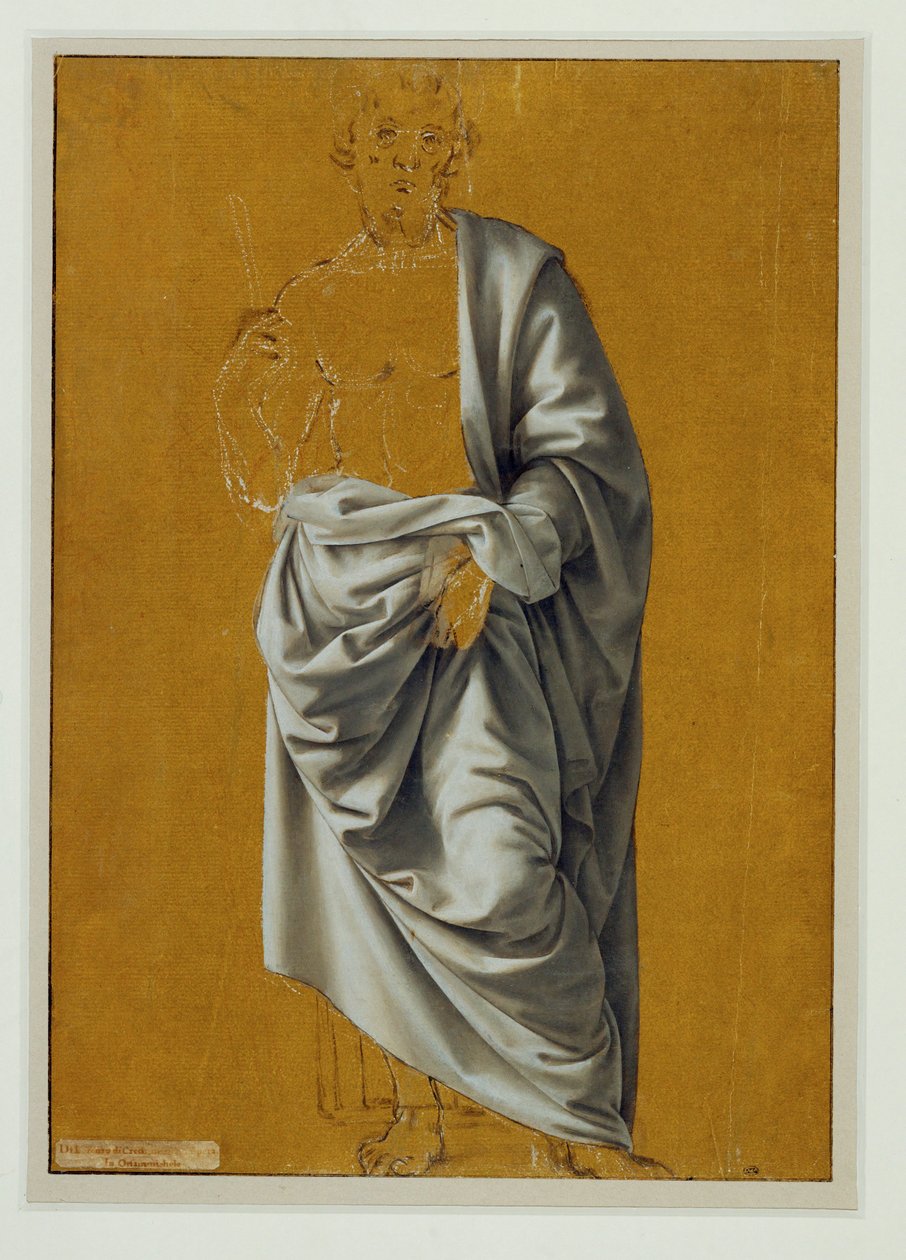 Estudio de drapeado para la figura de San Bartolomé ... de Lorenzo di Credi