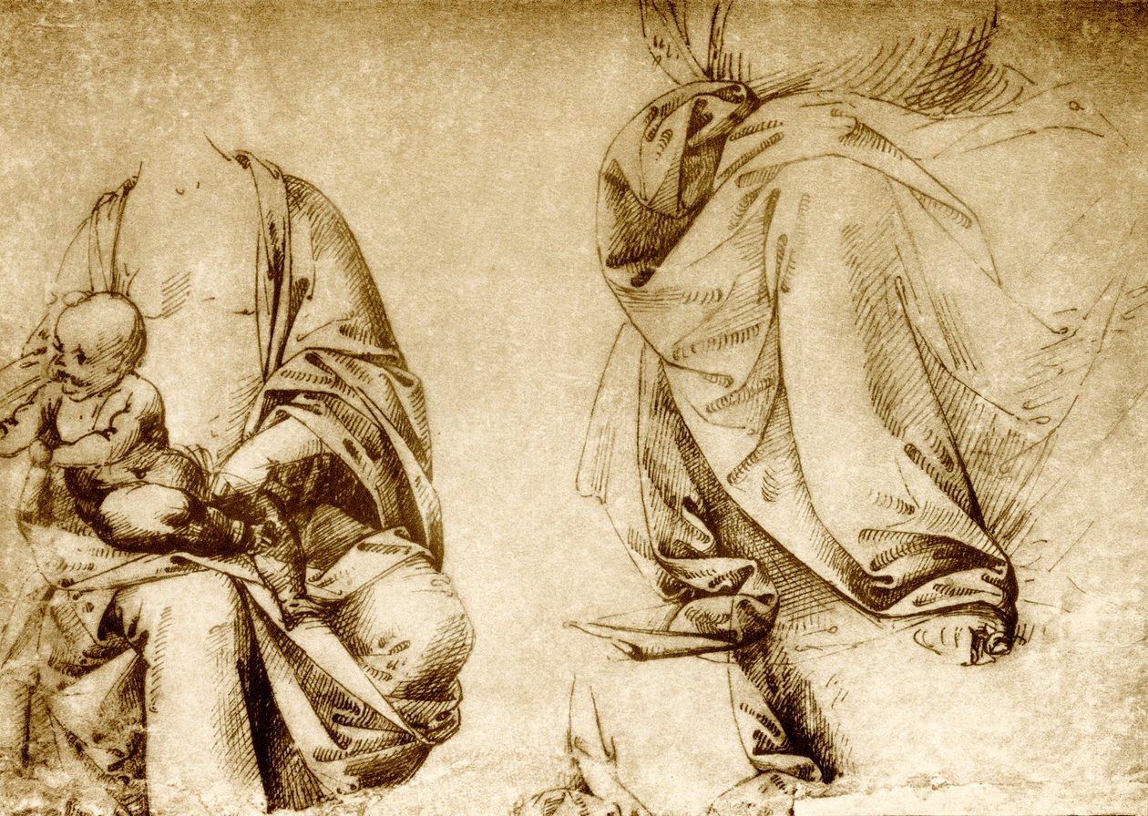 Dos estudios de vestimenta para una Madonna de Lorenzo di Credi