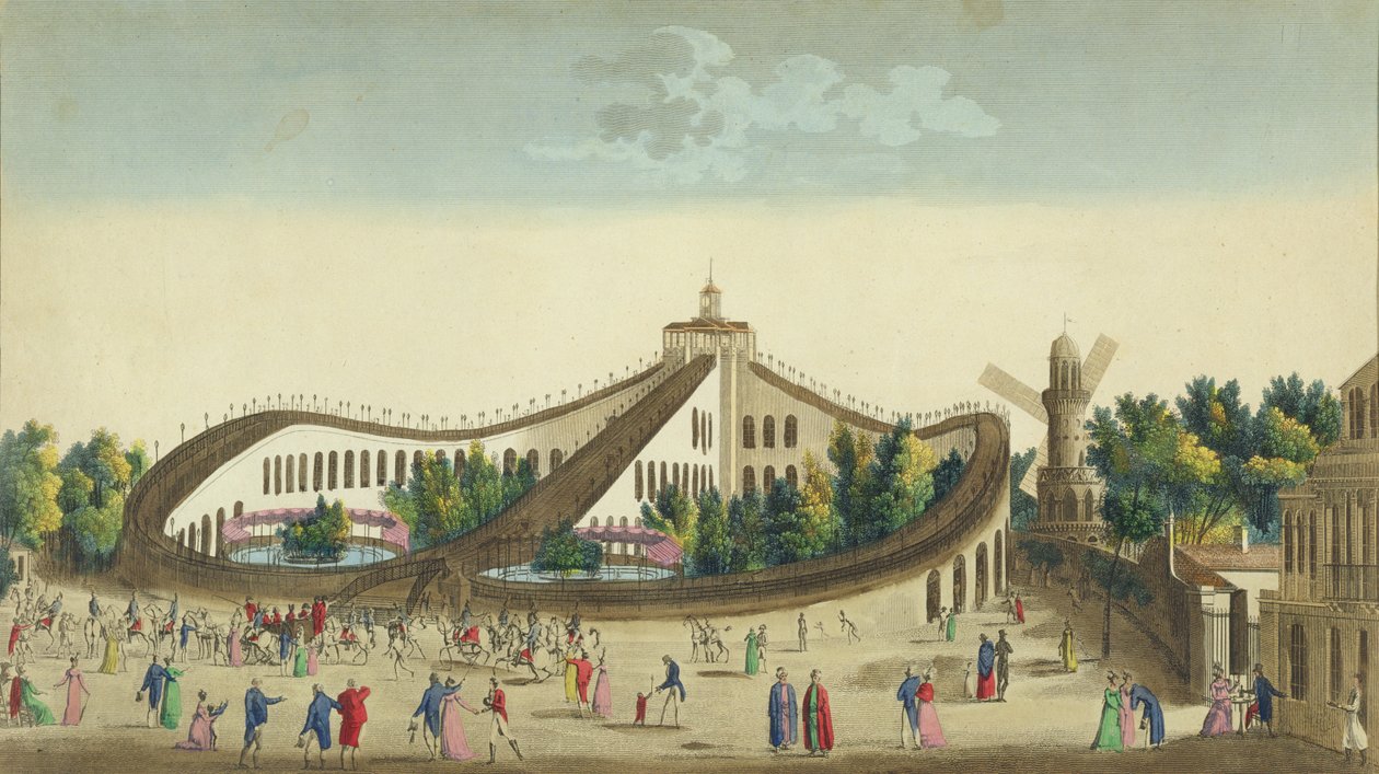 Promenades Aeriennes, Jardin Baujon, c.1817 de Ambroise Louis Garneray
