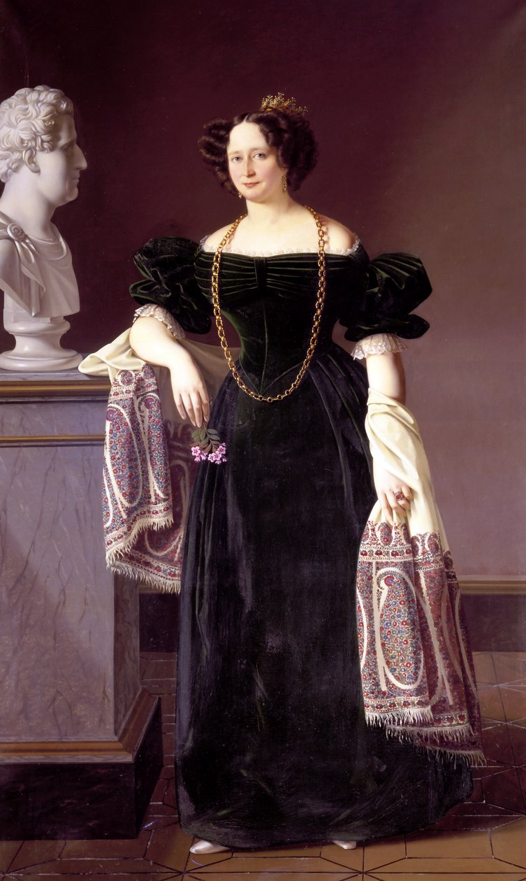 Retrato de Carolina Amalia de Schleswig-Holstein-Sonderburg-Augustenburg (1796-1881) de Louis Aumont