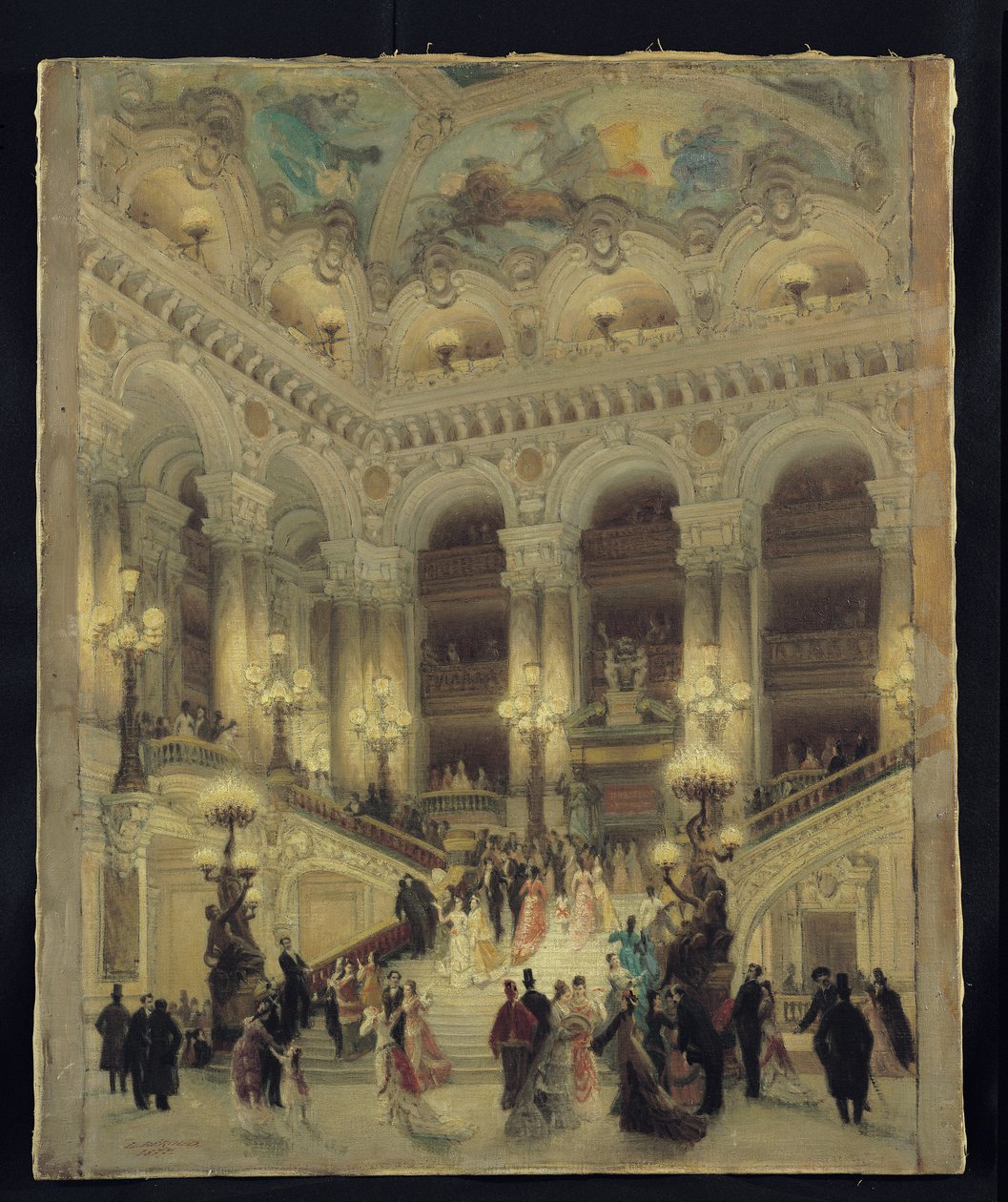 La escalera de la ópera, 1877 de Louis Beroud