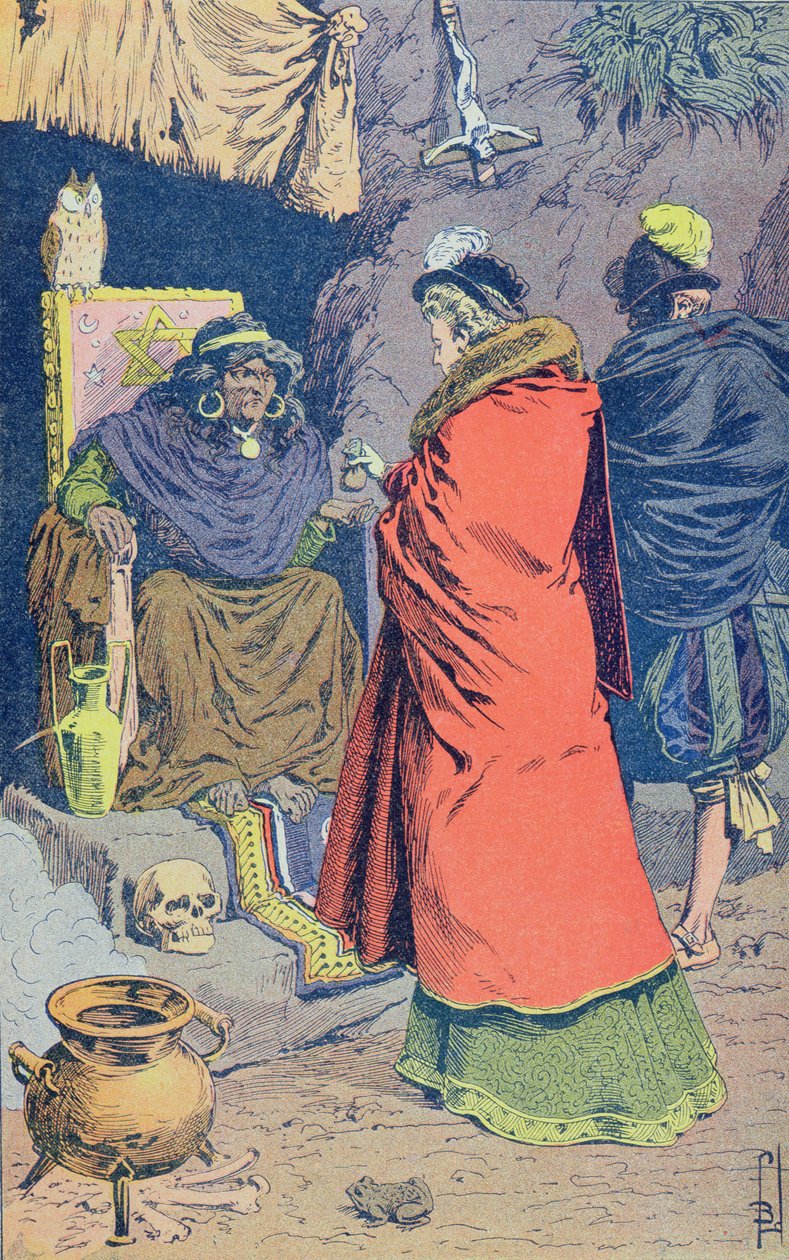 Brujería en el siglo XVI, una Bruja vendiendo algunos filtros, de 