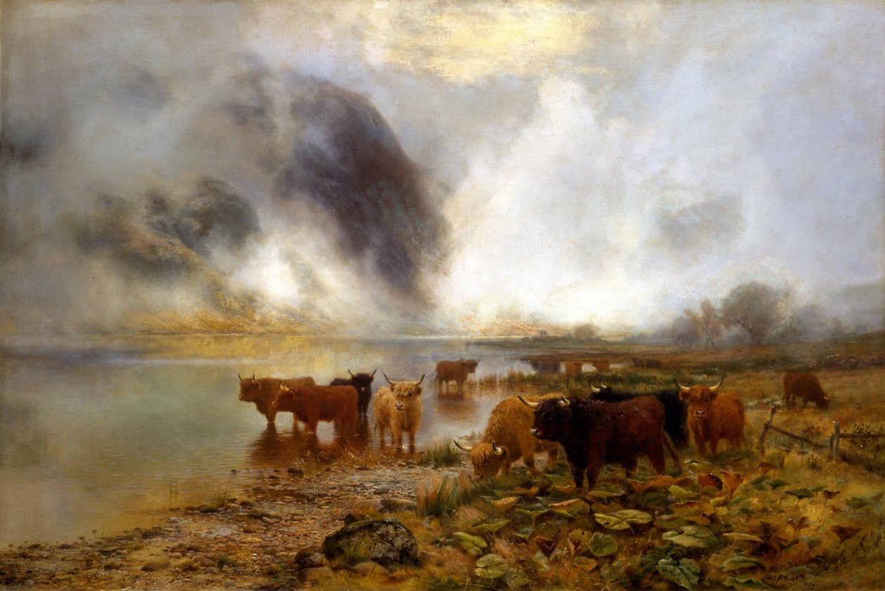Un lago en las Tierras Altas, 1899 de Louis Bosworth Hurt