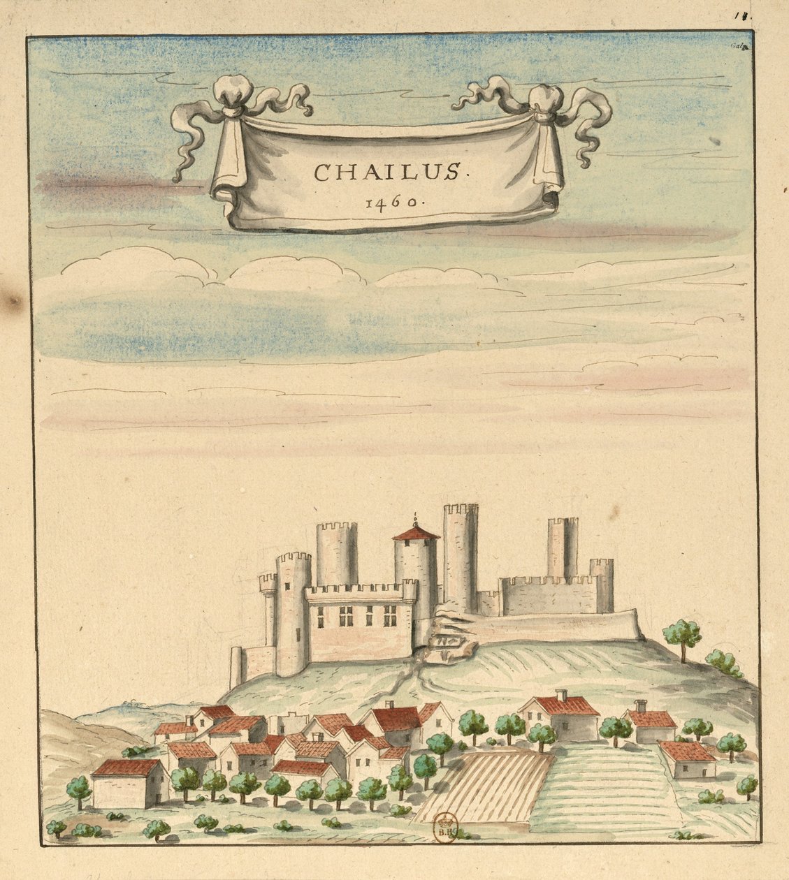 Château de Châlus en 1460 de Louis Boudan