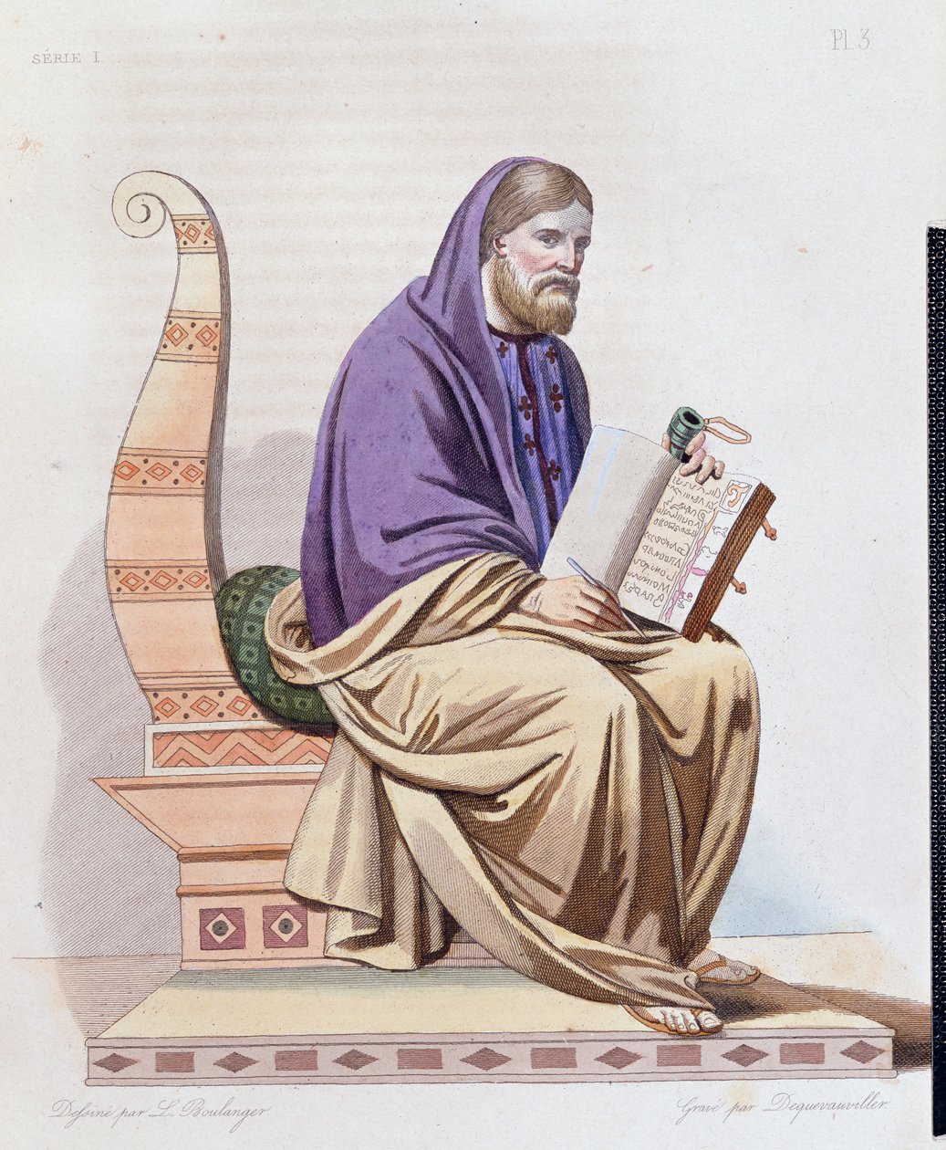 Retrato de San Gregorio de Tours (538-594) ilustración de 