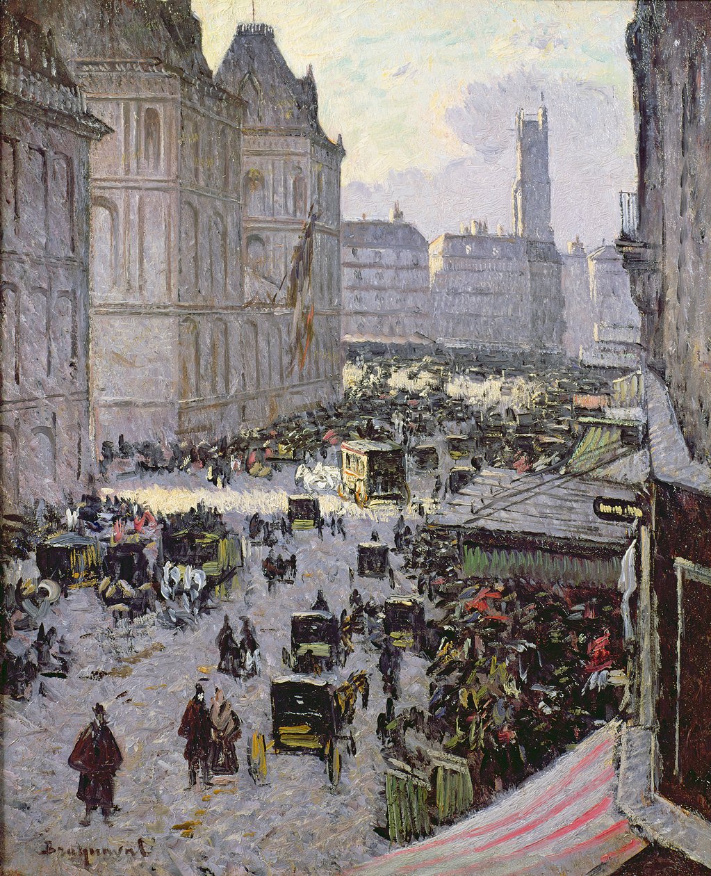 Escena de calle de París de Louis Braquaval