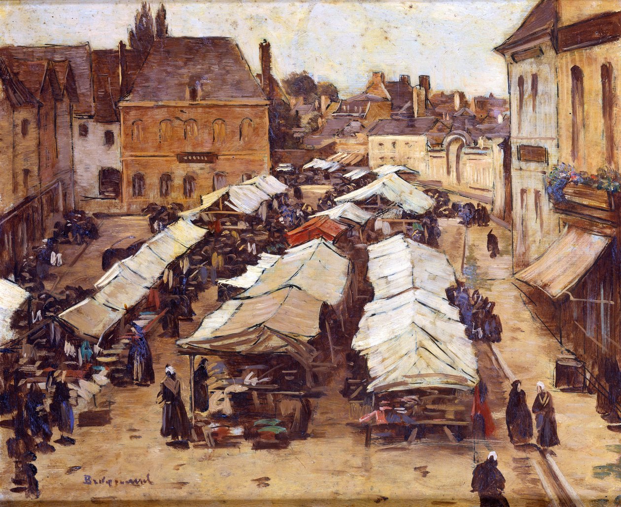 El mercado en Abbeville de Louis Braquaval