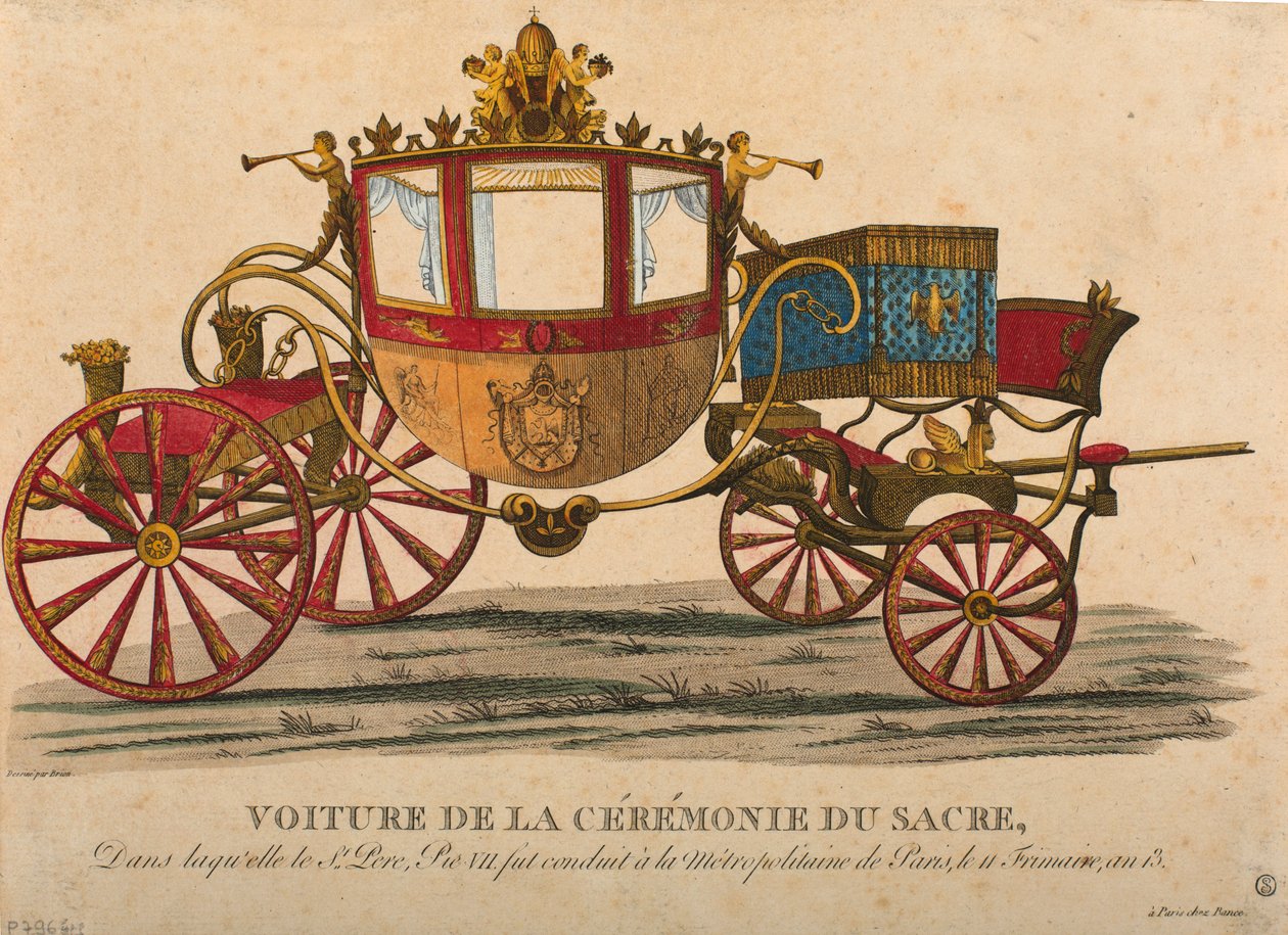 Carroza para la coronación del Emperador Napoleón I, que tuvo lugar el 11 de Frimaire, Año XIII de Louis Brion de la Tour fils