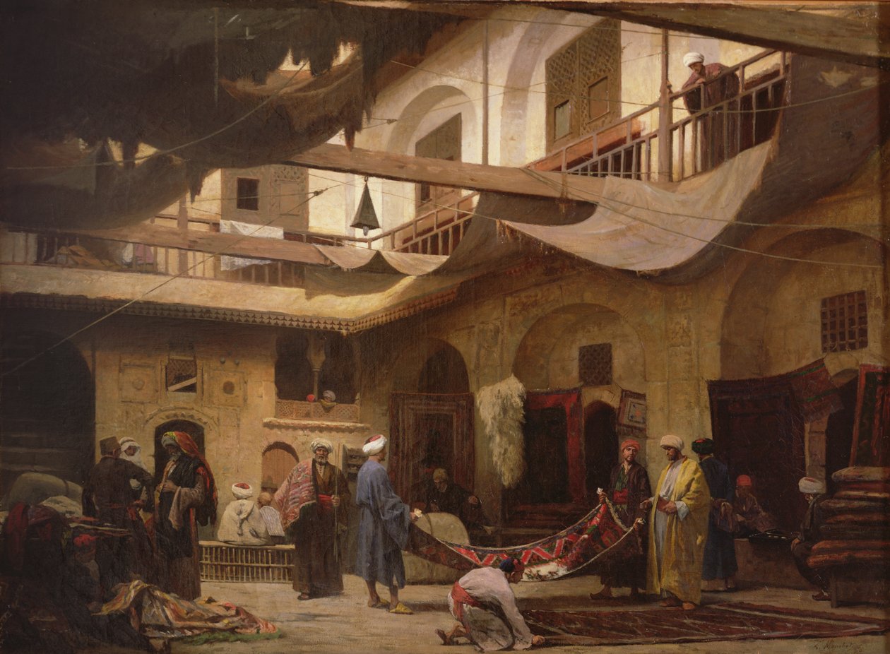El Bazar de Alfombras, El Cairo, antes de 1866 de Louis Claude Mouchot