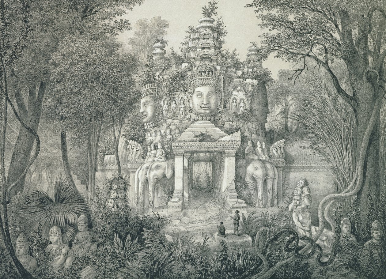Un portal en Angkor Thom, 1873 de Louis Delaporte