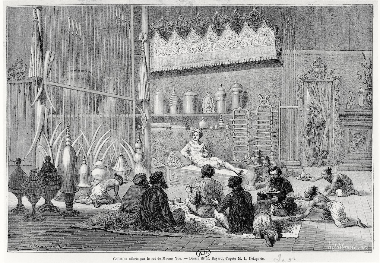 Comida ofrecida por el Rey de Muong You, 1877 de Louis Delaporte