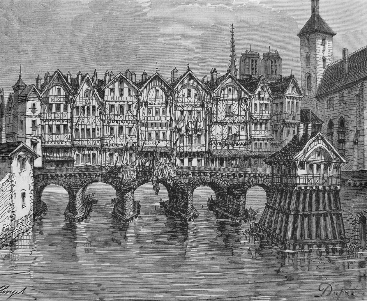 Vista del antiguo Pont-au-Change de Louis Dupré