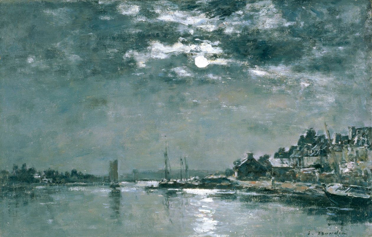 Paisaje marino a la luz de la luna de Eugene Louis Boudin