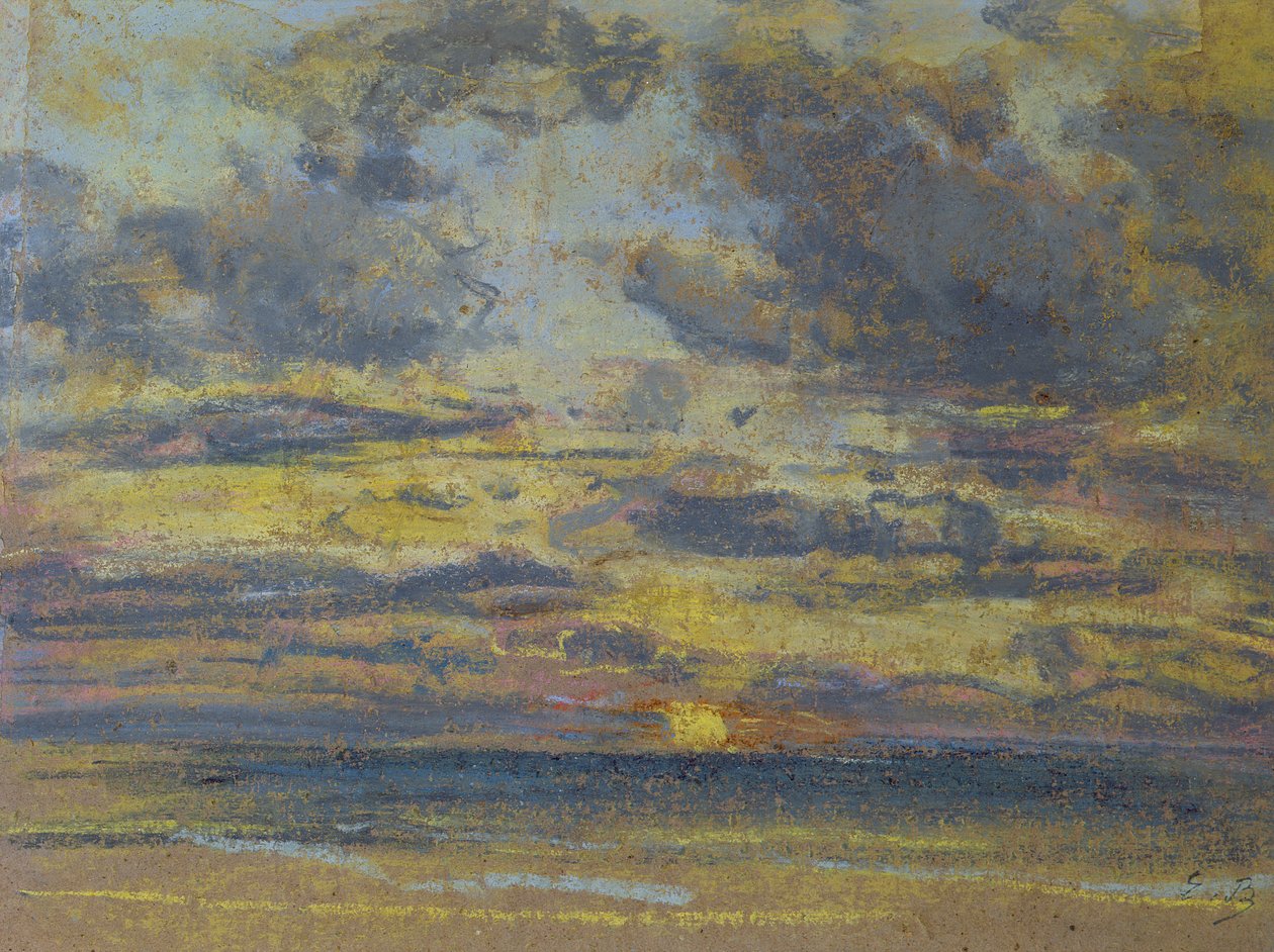 Estudio del cielo con sol poniente, c.1862-70 de Eugene Louis Boudin