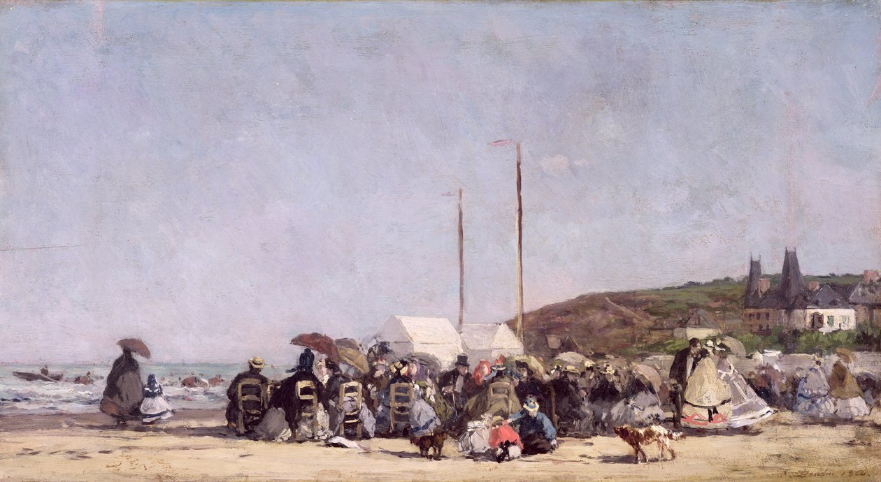La Playa en Trouville, 1864 de Eugene Louis Boudin