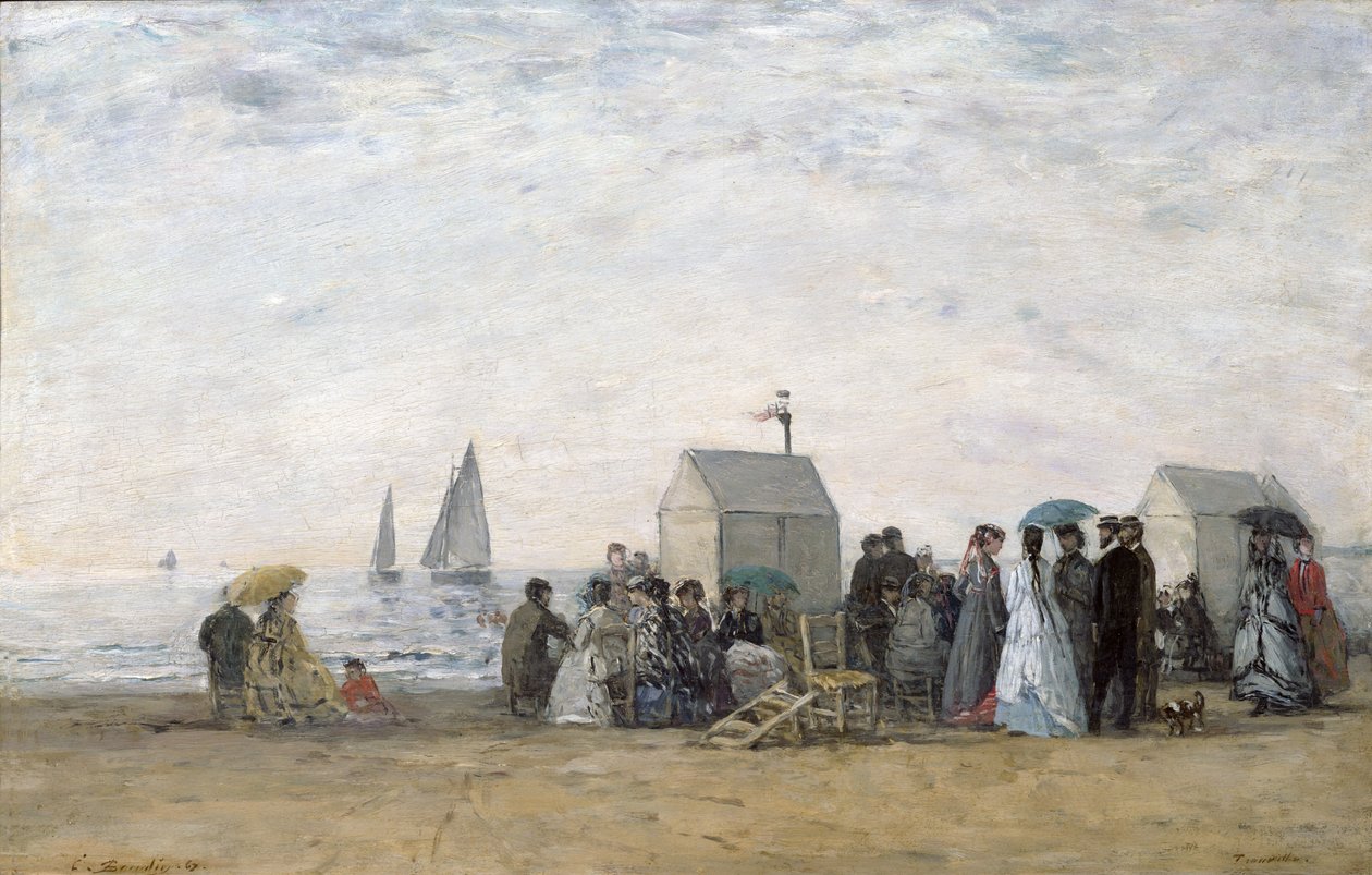 La playa de Trouville, 1867 de Eugene Louis Boudin