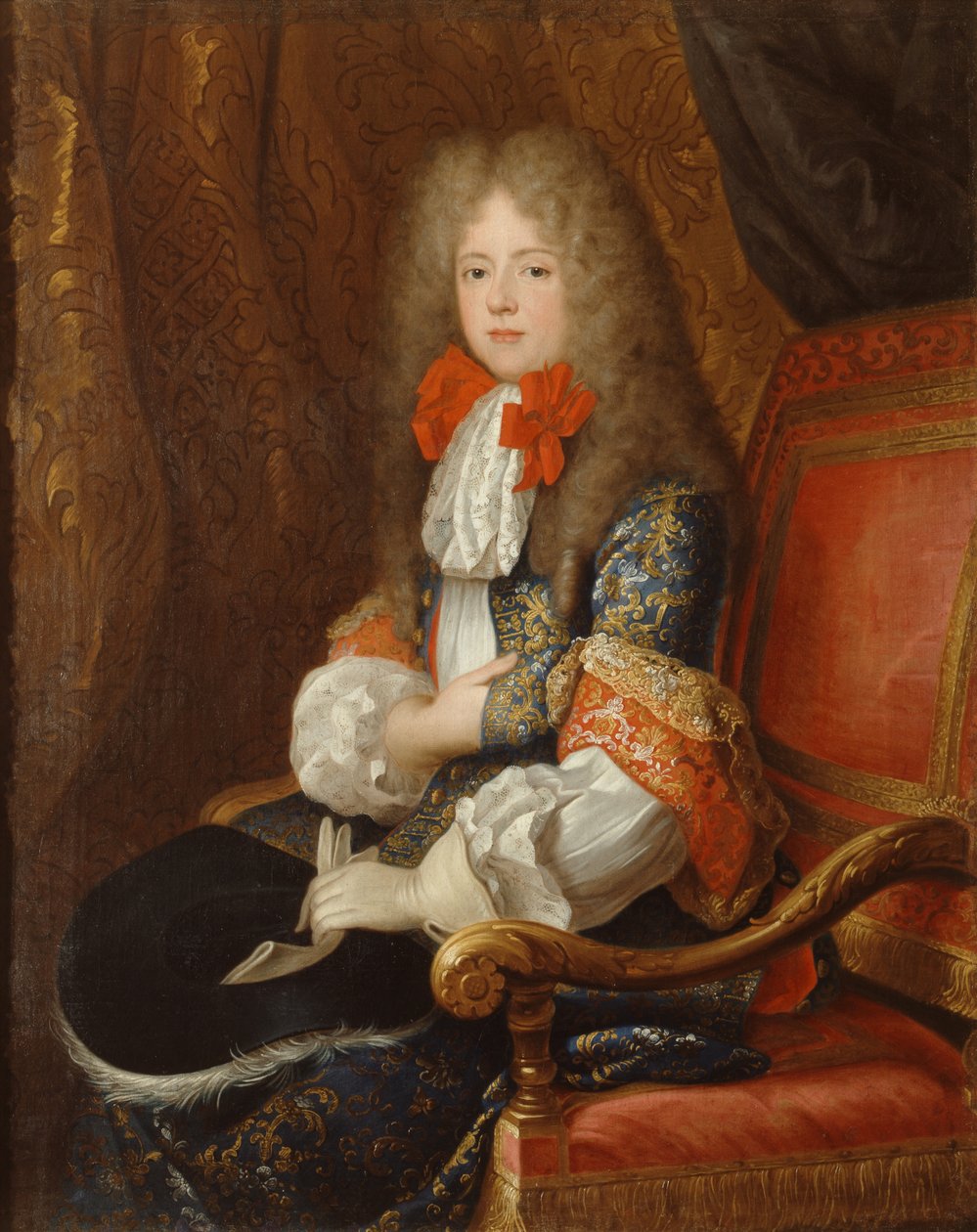 Retrato de Liselotte von der Pfalz, Duquesa de Orleans en traje de caza (1652-1722) de Louis Ferdinand Elle the Younger